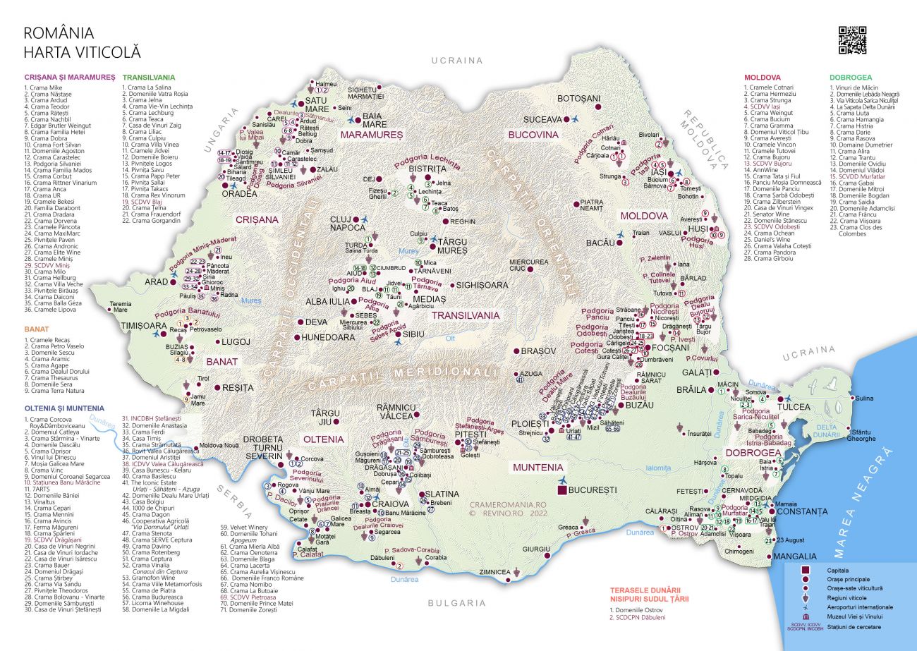 Harta viticola Romania 2022